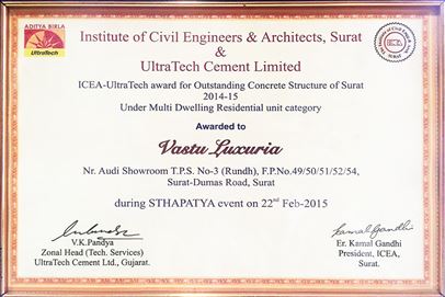 ICEA-Ultratech Awards - 2014-2015 (Vastu Luxuria)